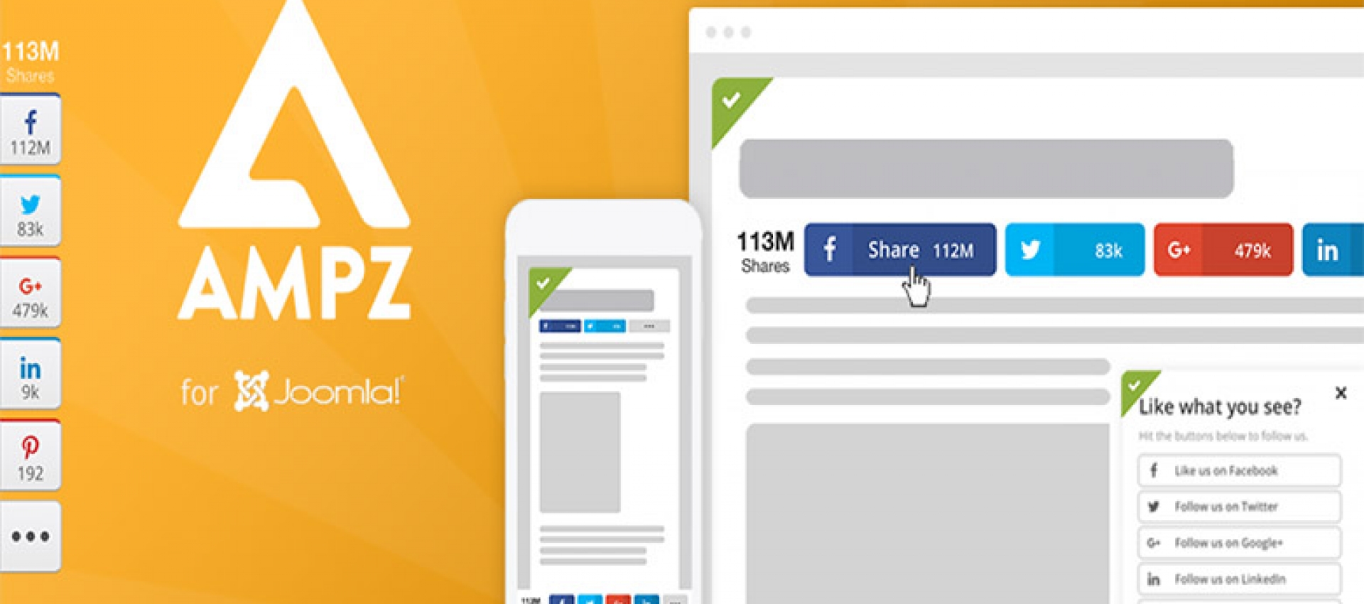 Joomla! Sosyal Paylaşım Eklentisi - AMPZ