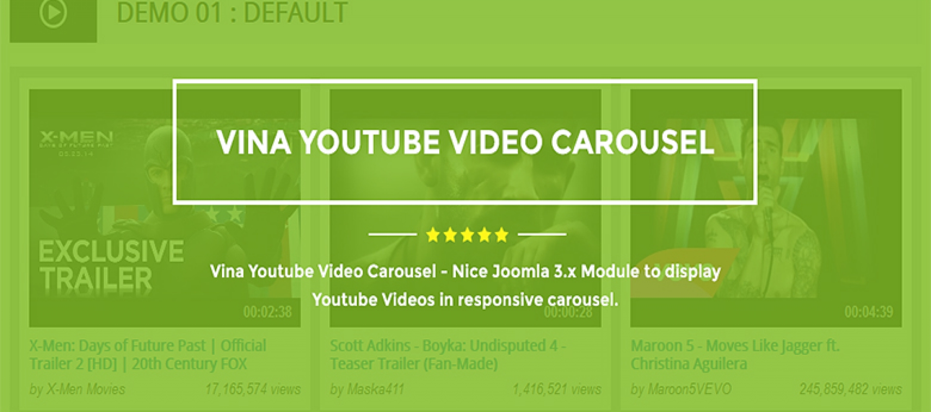 Vina Youtube Video Carousel