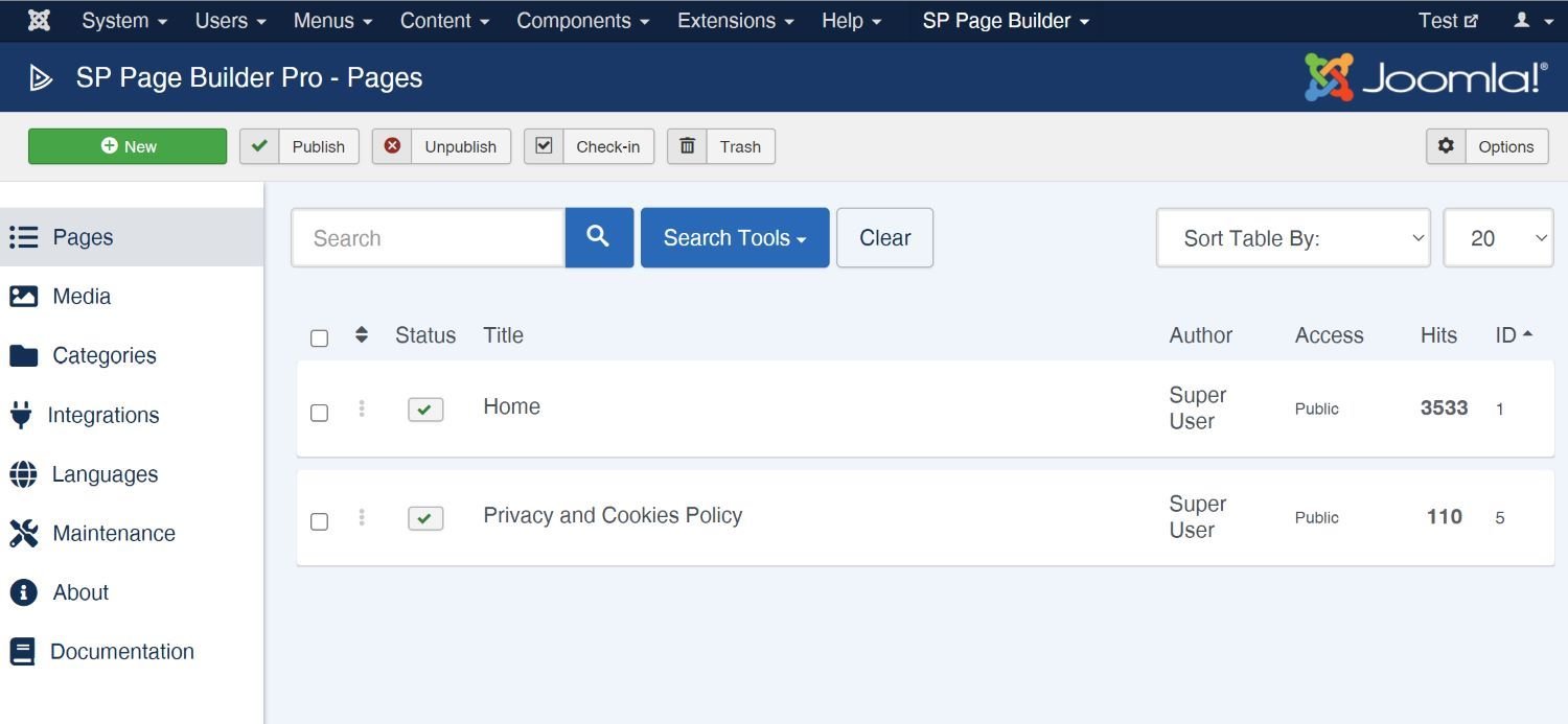 Joomla İçin Sayfa Oluşturucular