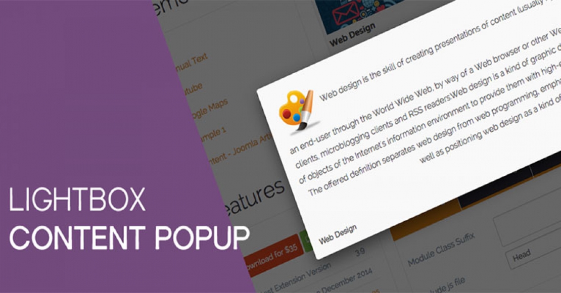 Joomla! Popup Modülü - Lightbox Content Popup