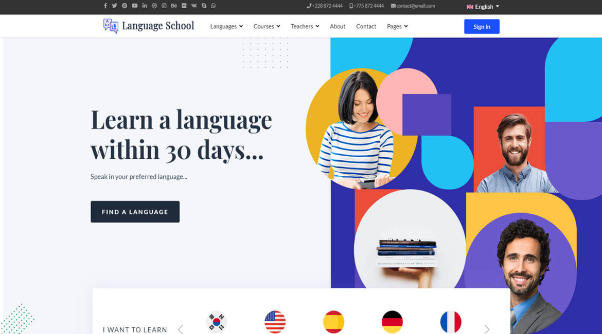 Joomla! Tema - Language School