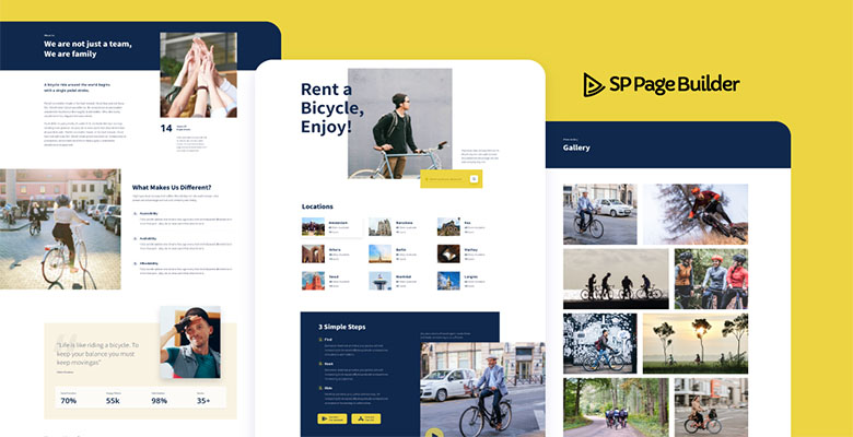 SP Page Builder Pro - Bisiklet Kiralama Düzen Paketi