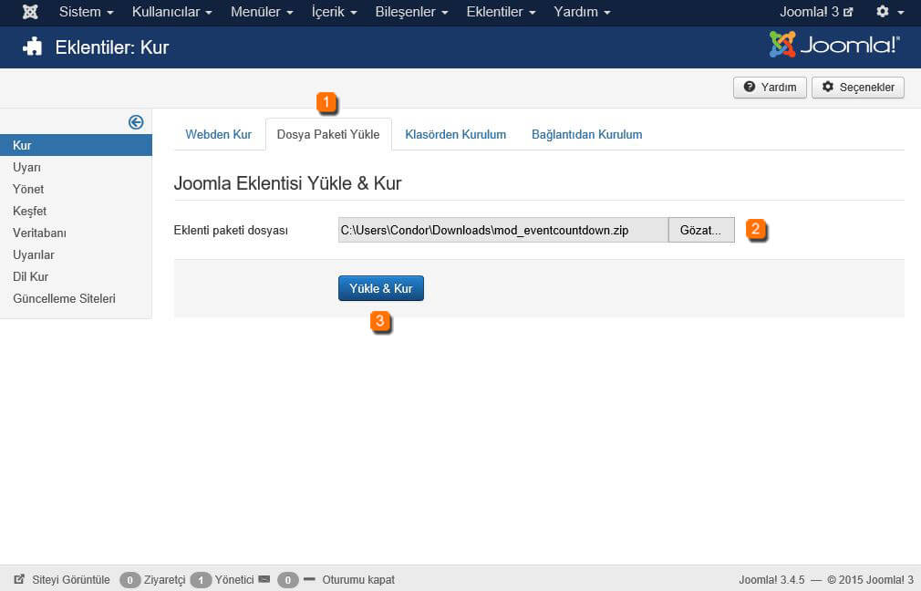Joomla Eklentilerini Yüklemek İçin 3 Yol
