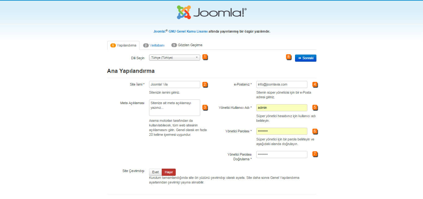 Joomla! Kurulumu