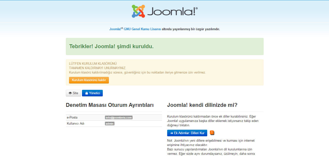 Joomla! Kurulumu