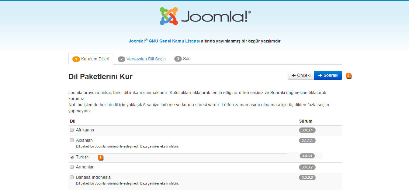 Joomla! Kurulumu