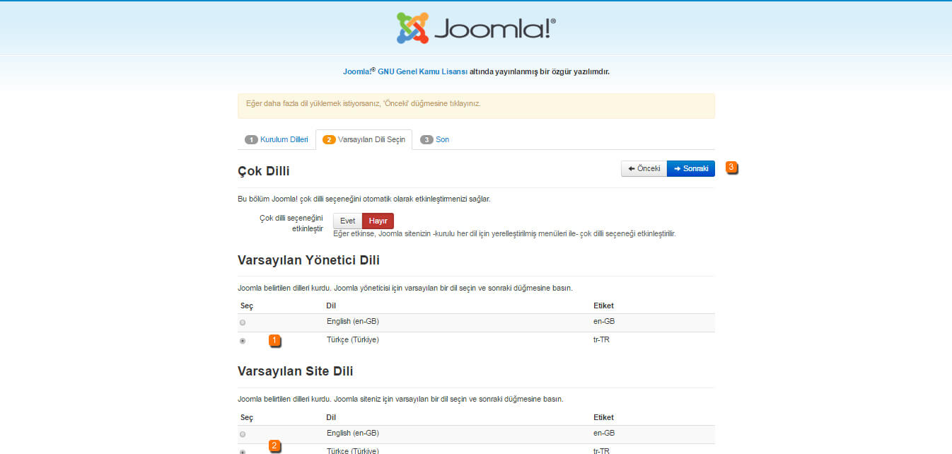 Joomla! Kurulumu