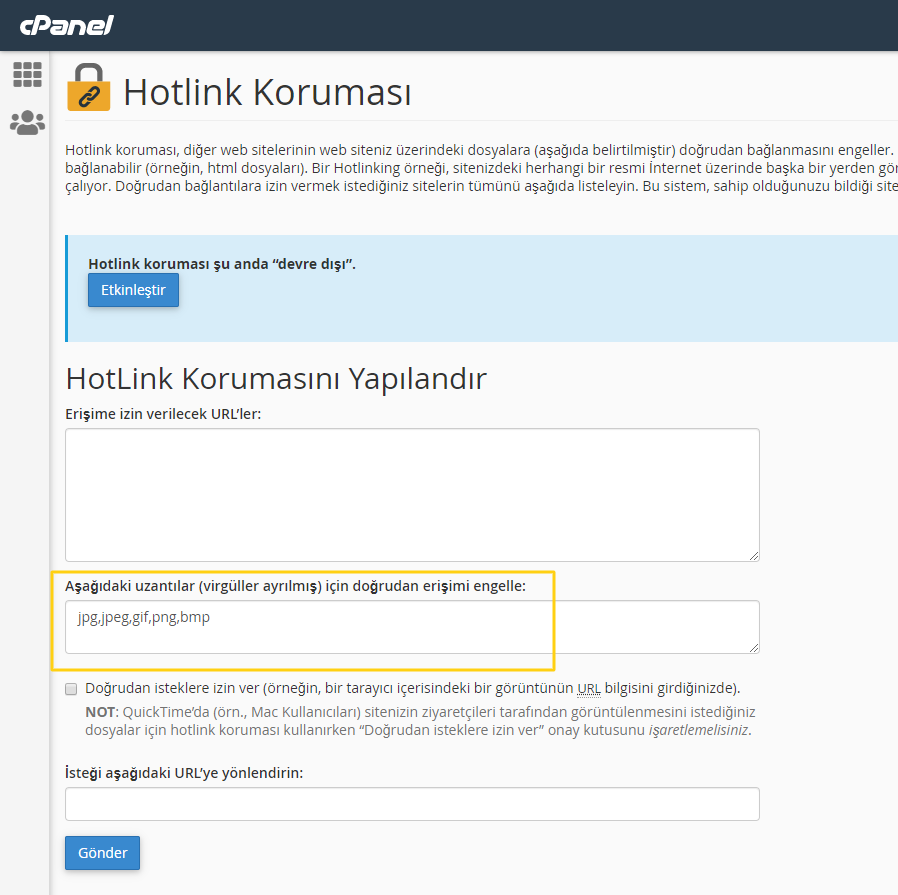 Joomla! Sitenizde Hotlink Nasıl Engellenir?